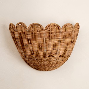 <b>Round</b> <b>wicker</b> wall mounted <b>basket</b> hand-made rattan hanging <b>baskets</b> kitchen bedroom organization - Product Image 4
