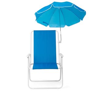 Sedia da Spiaggia XL Blu Royal Resistente con Ombrellone a Palo Singolo da 15 Pollici, Supporto in Tessuto Oxford, 1 Pezzo - Product Image 3