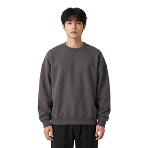 Wholesale custom boxy fleece <b>crewneck</b> with pigment dyed and <b>crewneck</b> sweatshirt for US clothing brands - Product Image 6