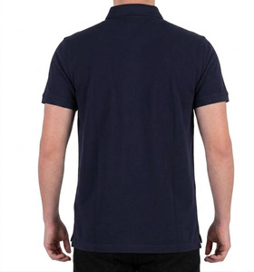 Men's Navy <b>Blue</b> Short Sleeve <b>Polo</b> <b>Shirt</b> Solid Color Cotton Casual Style Button Down Regular Fit <b>Polo</b> T <b>Shirts</b> - Product Image 2