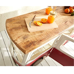 Charming Mini Bus Small <b>Bar</b> Counter for Home Metal Iron Bus Model Display Ice Cream And Dessert Bus for Street Store - Product Image 3