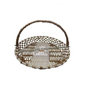 High Quality Eco-Friendly Elegant Paper Rope Metal Gift <b>Hamper</b> <b>Basket</b> Multipurpose Hand Woven <b>Basket</b> for Birthday Wedding Gift - Product Image 3