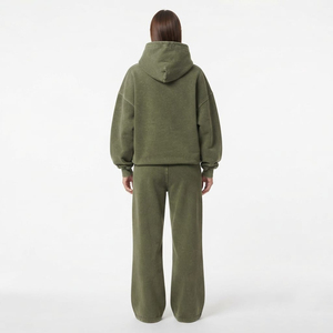 Wholesale <b>Women</b>’s Acid Wash Heavyweight Cotton Fleece Rhinestone Hoodie Wide Leg Pants Two <b>Piece</b> Winter Casual Wear - Product Image 6