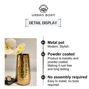 Aluminium Flower <b>Vase</b> <b>Set</b> of 2 Vintage-Style Antique Decorative <b>Vases</b> for Home Living Room Office & Table Display - Product Image 6