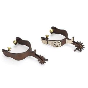เดือยขี่ม้าแบบตะวันตกสำหรับมืออาชีพ พร้อมลวดลายดอกไม้เคลือบเงิน - Product Image 1