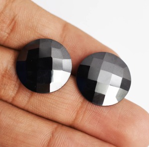 Hematita Natural en Forma de Disco Plano, Corte Rosa, Piedras Preciosas Sueltas Certificadas, Aplicación en Joyería DIY, Cristal de Hematita Facetado para Manualidades - Product Image 1