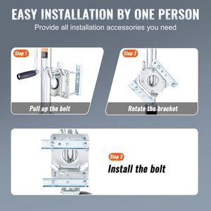 Martinetto per rimorchio barca da 35,3 pollici con fissaggio a bullone, capacità di carico 1500 libbre, ruote in PP, maniglia per sollevamento facilitato, per rimorchi moto d'acqua da 1500 libbre - Product Image 3