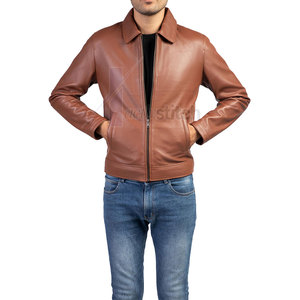 Chaqueta de Invierno de Cuero y Lona de Diseño Personalizado, Color Sólido, Logotipo Frontal para Hombre, Ecológica - Product Image 5