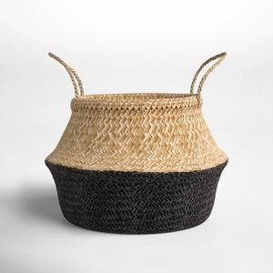 Cesta de Almacenamiento Hecha a Mano de Seagrass Natural y Negra, Venta al por Mayor, Ecológica, Hecha en Vietnam - Product Image 1