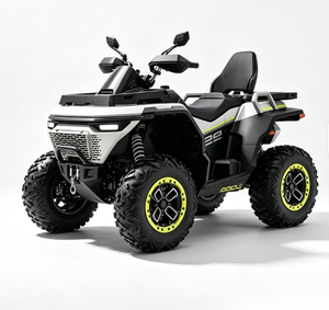 Quad 1000cc Professionnel Tout-Terrain Dune, Blanc et Noir Contrastant, Jantes Jaunes Fluorescentes, Moteur 4 Temps, Transmission par Arbre - Product Image 1