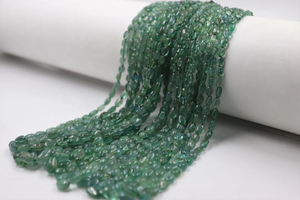 Excelentes cuentas de forma ovalada lisa de 4-7 MM de Esmeralda zambiana Natural para la fabricación de joyas - Product Image 5