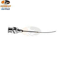 Canule lacrymale Fasanella 22 mm à pointe arrondie légèrement courbée en acier inoxydable, conforme MOL, pour irrigation et sondeur, instruments ophtalmiques