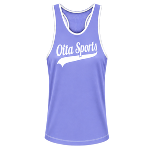Lavender <b>White</b> Swim <b>Tank</b> <b>Top</b> Sleeveless Racerback Lightweight Quick Dry Breathable Training Performance Athletic Swimwear - Product Image 1