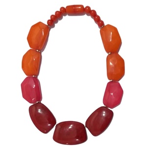 Collar de cuentas gruesas de resina hecho a mano para niñas Estilo bohemio colorido corto y elegante para creyentes cristianos - Product Image 5