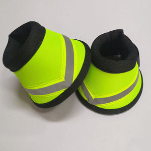 Bottes de protection pour chevaux OEM durables avec bande réfléchissante, jaune fluo, vente en gros - Product Image 2