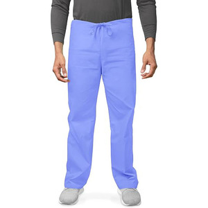Unisex Blue <b>Scrub</b> Set 100% Cotton Polyester Woven Hospital Uniforms for Men and Women - Product Image 3