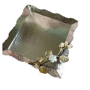 Plateau de rangement décoratif pour vaisselle, plateau en métal de grande qualité avec poignée, plateau de service alimentaire antique, prix de gros - Product Image 3