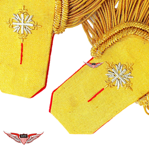 KEW - Epaulettes de Hombro Amarillos Bordados Personalizables de Alta Calidad, Accesorio de Lujo - Product Image 3