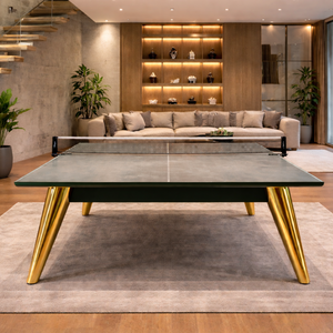 Table de tennis de table moderne de luxe Gusto Neolith avec plateau en pierre et pieds en métal, durable, pour usage intérieur à la maison et en club, filet inclus - Product Image 5