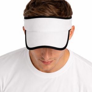 Visera Deportiva Unisex con Borde Negro, Ajustable, Ligera, para Verano, Aire Libre, Running, Golf, Playa, con Logotipo Personalizado - Product Image 4