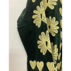 Hand Embroidered Velvet <b>Knitted</b> Cotton Jacket Women Mandarin Collar Full Sleeve Floral <b>Pattern</b> Open Front Prairie Winter/Spring - Product Image 4