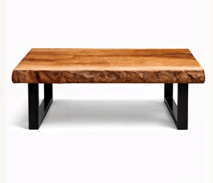New Live Edge Solid Wood Restaurant Coffee <b>Table</b> with Metal Legs <b>Folding</b> Design for Hotel & <b>Outdoor</b> Use - Product Image 1