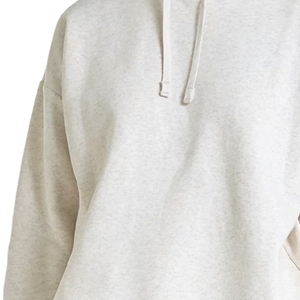 Ensemble de sweat-shirts à capuche gris clair pour femmes, 100% coton, doublure en polaire, pull décontracté avec poches, respirant, écologique, vêtements d'hiver - Product Image 4