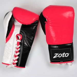 Gants de boxe en cuir pour enfants, avec lacets, pour jeunes et juniors, pour compétition, sparring et entraînement, avec protection du pouce - Product Image 1