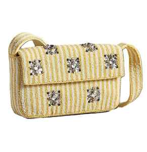 Bolso Elegante con Bordado de Cuentas – Bolso Bandolera Hecho a Mano con Cuentas de Semillas y Correa Ajustable - Product Image 1