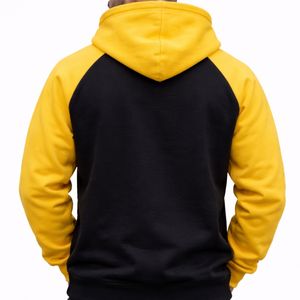 Sudadera con Capucha para Hombre, Dos Tonos, Lisa, Estilo Vintage, Personalizable, de Algodón y Felpa, con Bolsillo Canguro, Manga Larga, Informal, para Invierno - Product Image 3