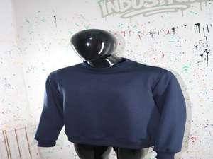 Sweat-shirt à col montant BLEU 100% coton URBAN PRODUCTIONS - Product Image 3