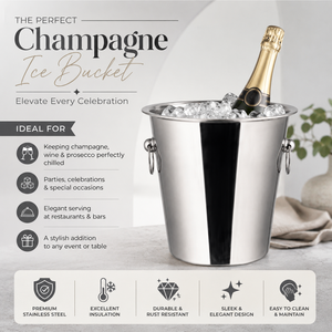 Wholesale 50 oz Mirror Polish Stainless Steel Champagne Ice Bucket Double Wall Wine <b>Cooler</b> Party Bar Beverage Chiller - Product Image 3