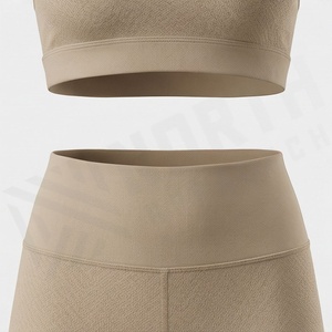 Ensemble de yoga deux pièces sans couture en nylon et élasthanne pour femme, taille haute, respirant, grandes tailles, avec logo personnalisé, marque privée - Product Image 5