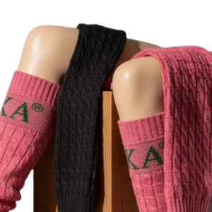 AKA Knit Leg Warmers for Women Winter Boot <b>Socks</b> Pink <b>Black</b> Green Stretch Cable Knit Dance Leg Sleeves Cozy Warm - Product Image 4