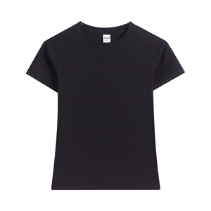 Camiseta de Manga Corta con Cuello Redondo para Mujer, 100% Algodón, Informal, Transpirable, Corte Regular, Tejido de Punto Jersey - Product Image 1