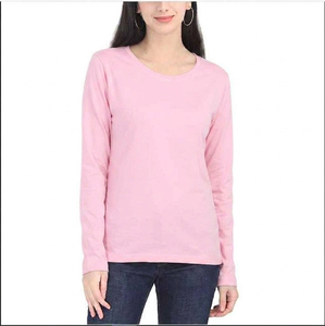 เสื้อยืดคอกลมแขนยาวผู้หญิง ผ้าฝ้ายเจอร์ซีย์ถัก 100% ทรงปกติ สวมใส่สบาย สีพื้น ระบายอากาศได้ดี ใส่ได้ทุกฤดู - Product Image 2
