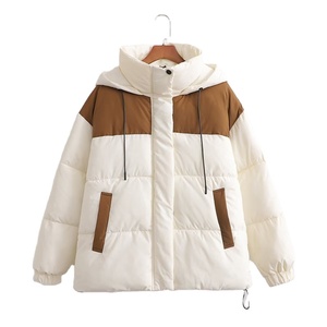 Veste matelassée réversible en tricot pour femme, style tendance, haute qualité, sur mesure, manches longues, col à capuche, imperméable - Product Image 1