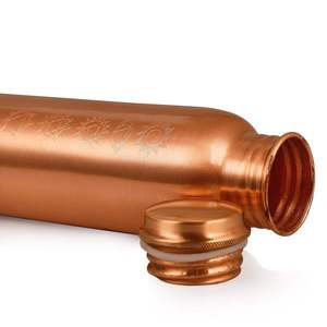 <b>copper</b> bottle with chakra art metal water bottle reusable eco friendly drinkware storage kitchen use <b>screw</b> cap - Product Image 3