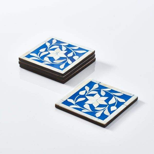 High Quality Eco-Friendly Customizable MDF & Bone Inlay Coaster Classic <b>Square</b> Design for Home Hotel Office <b>Table</b> use - Product Image 5