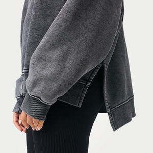 Sweat-shirt unisexe en coton surdimensionné pour l'hiver, avec logo personnalisé, poche, streetwear écologique pour hommes et femmes - Product Image 2