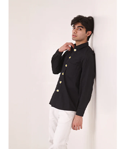 Camisa de Manga Larga para Hombre, Estilo Cargo, Twill, Bordado Omelette, Corte Slim Fit, Abotonada, Casual, Verano, Oficina, Ropa de Calle, Fiesta, Moda - Product Image 1