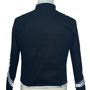 Nouvelle Veste Formelle Homme Tendance 2026 Noire Broderie Argentée Style Steampunk en Laine/Polyester Double Boutonnage Coupe Slim Automne - Product Image 6