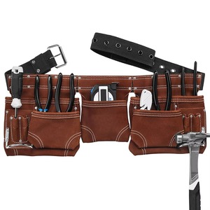2026 Brown Leather <b>Tool</b> <b>Belt</b> With Multiple Pockets And Adjustable Strap For Workshop Equipment Storage - Product Image 2
