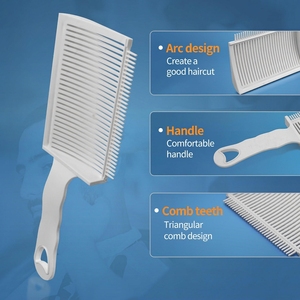 Peine profesional para desvanecimiento de cabello, peine de plástico para cortapelos, peine plano para desvanecimiento, herramienta de estilismo para barbería y uso doméstico en salones. - Product Image 6