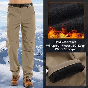 Pantalones Cargo Impermeables y Cortavientos para Hombre, 10000 mm, Poliéster y Nailon, Pantalones de Senderismo para Exteriores con Cierre de Cremallera, Color Beige - Product Image 5