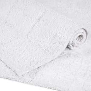 White Hotel Bath <b>Mat</b> 100% Long Staple Cotton Loop Pile Non <b>Slip</b> Super Water Absorbent Jacquard Border Washable <b>Mat</b> - Product Image 6