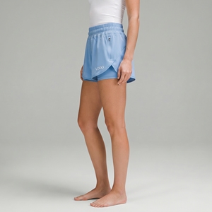 Shorts de course pour femmes bleus avec couche intérieure, shorts de yoga respirants, coupe ample, pour la gym, le fitness et l'entraînement athlétique - Product Image 3