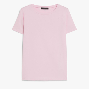 Nueva Camiseta Oversize de Algodón con Cuello Redondo para Mujer, Manga Corta, a la Moda, con Logo Sólido, Ropa de Primavera, Estilo Sencillo e Informal - Product Image 1