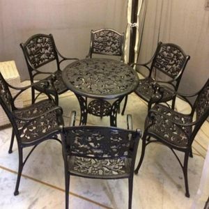Cast Iron Garden <b>Chairs</b> Heavy Duty Metal Patio Seating Outdoor Vintage Style Armchairs Weather Resistant Furniture Pack of 2 - Product Image 1