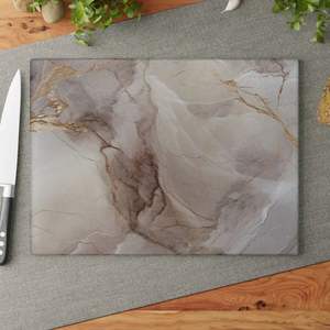 Planche à découper rectangulaire en marbre pour couper les légumes, la viande et les fruits, facile à nettoyer et avec une base stable - Product Image 2